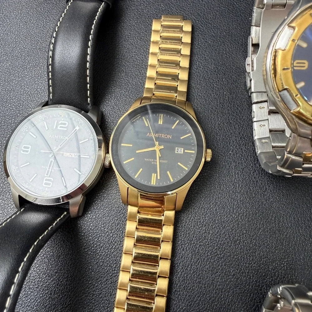 Set of 5 Armitron Men's Analog & Digital Watches‎ BROKEN FOR PARTS 20/5489SV 20